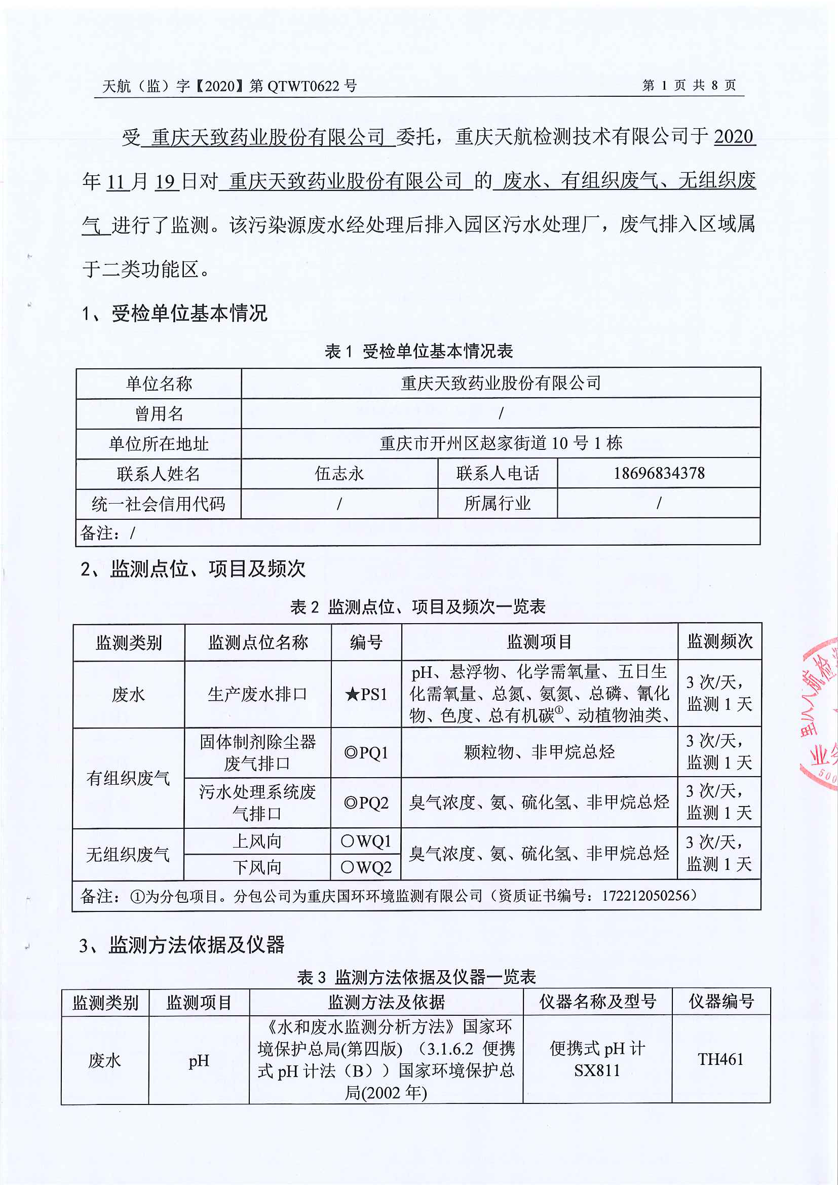 2020年自行監(jiān)測公示